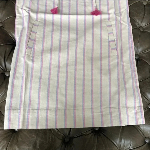 New SOUTHERN TIDE MCKENNA Striped shift Dress natural tassel lace up pockets - Picture 14 of 14